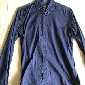 Zara Basics M navy button up